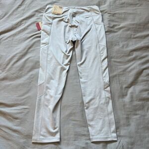 REEBOK NWT Women Skinny‎ Capri Leggings Grey S Pockets Moisture Wicking Training
